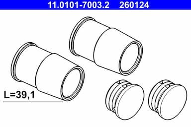 Virzītājčaulu komplekts, Bremžu suports ATE 11.0101-7003.2 1