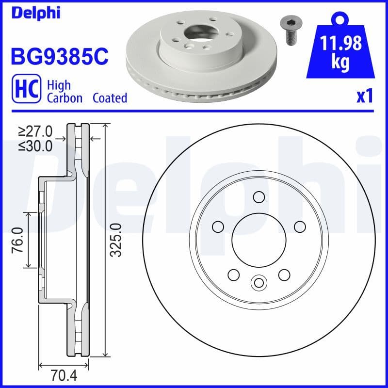 Bremžu diski DELPHI BG9385C 1