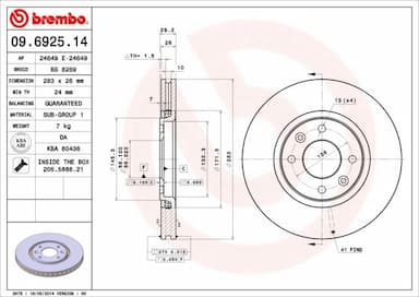 Bremžu diski BREMBO 09.6925.14 1