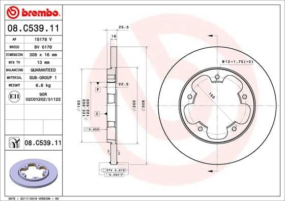 Bremžu diski BREMBO 08.C539.11 1