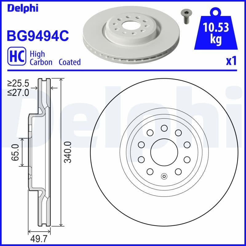 Bremžu diski DELPHI BG9494C 1