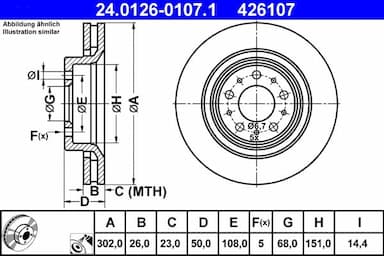 Bremžu diski ATE 24.0126-0107.1 1