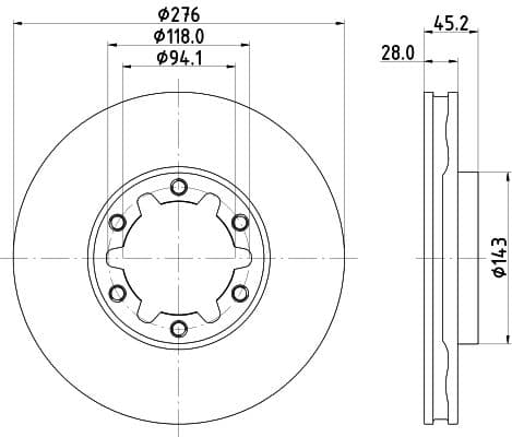 Bremžu diski HELLA 8DD 355 134-931 1