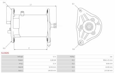 Starteris-ģenerators AS-PL S1260S 5