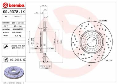 Bremžu diski BREMBO 09.9078.1X 1