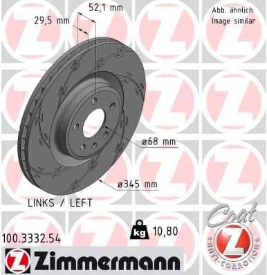 Bremžu diski ZIMMERMANN 100.3332.54 1