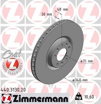 Bremžu diski ZIMMERMANN 440.3130.20 1