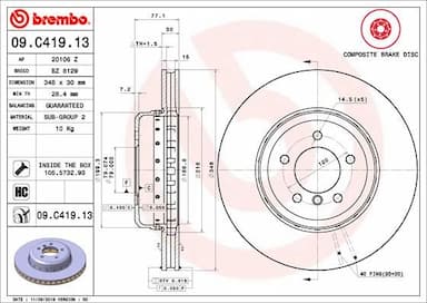 Bremžu diski BREMBO 09.C419.13 1