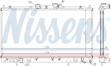 Radiators, Motora dzesēšanas sistēma NISSENS 62868A 5