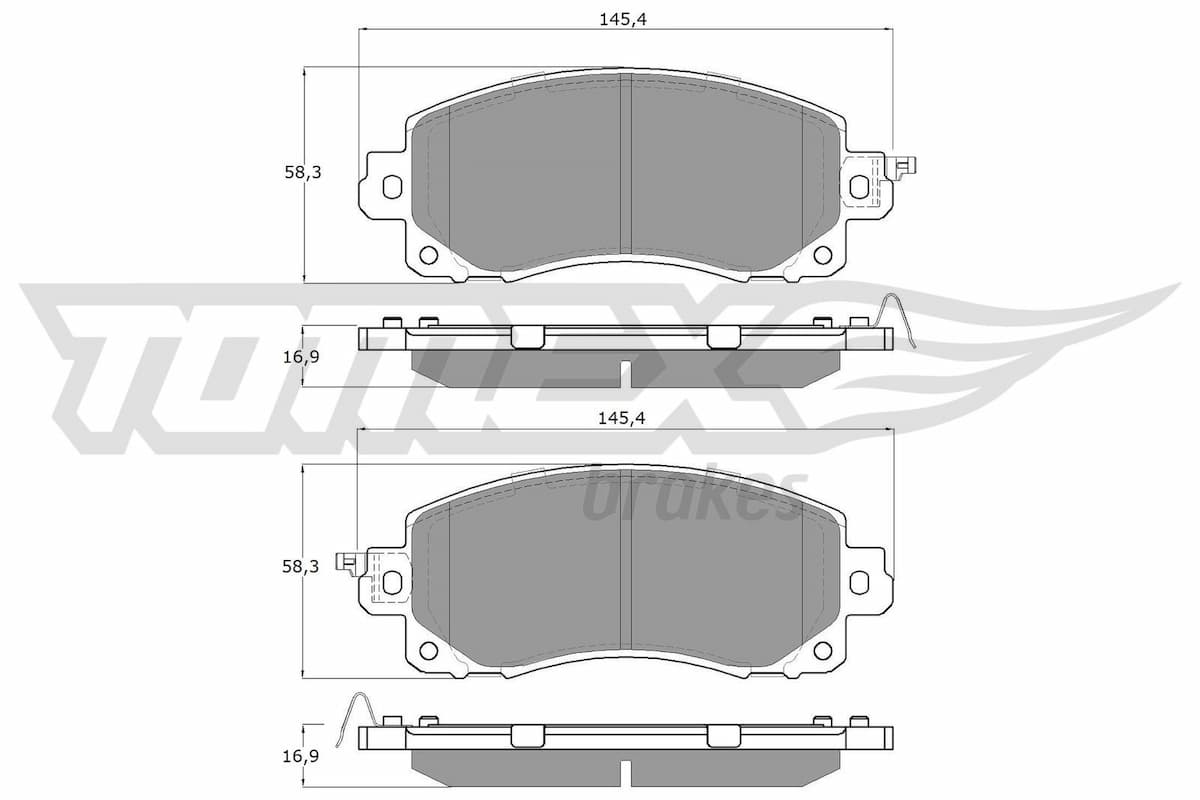 Bremžu uzliku kompl., Disku bremzes TOMEX Brakes TX 16-12 1