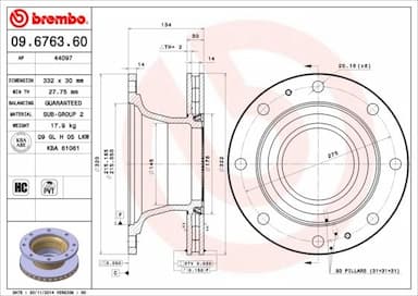 Bremžu diski BREMBO 09.6763.60 1