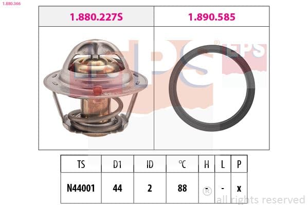 Termostats, Dzesēšanas šķidrums EPS 1.880.366 1