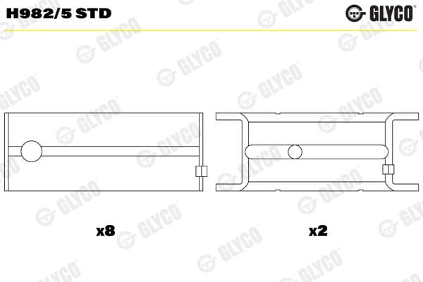 Kloķvārpstas gultnis GLYCO H982/5 STD 1