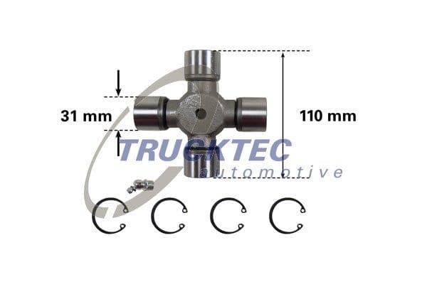 Šarnīrs, Garenvārpsta TRUCKTEC AUTOMOTIVE 01.34.038 1