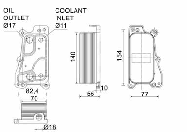 Eļļas radiators, Motoreļļa MAHLE CLC 235 000P 1