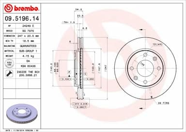 Bremžu diski BREMBO 09.5196.11 1