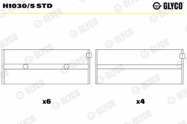 Kloķvārpstas gultnis GLYCO H1030/5 STD 1