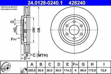 Bremžu diski ATE 24.0128-0240.1 1