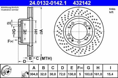 Bremžu diski ATE 24.0132-0142.1 1