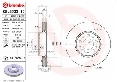 Bremžu diski BREMBO 09.8633.11 1