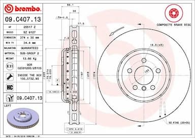 Bremžu diski BREMBO 09.C407.13 1