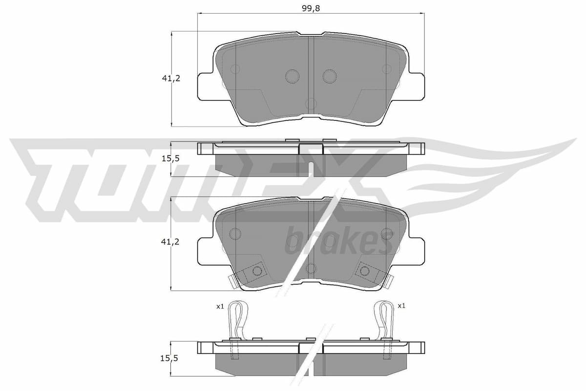 Bremžu uzliku kompl., Disku bremzes TOMEX Brakes TX 17-69 1