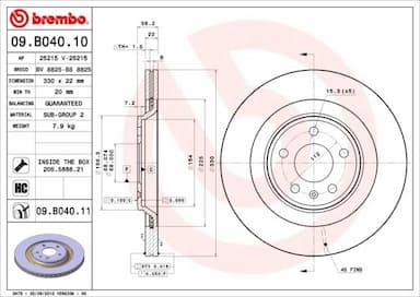 Bremžu diski BREMBO 09.B040.11 1