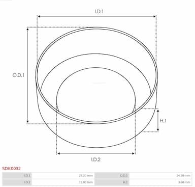 Remkomplekts, Starteris AS-PL SDK0032 2