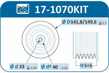 Siksnas skriemeļa komplekts, Kloķvārpsta IJS GROUP 17-1070KIT 2