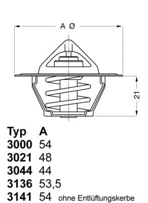 Termostats, Dzesēšanas šķidrums BorgWarner (Wahler) 3021.92D50 1