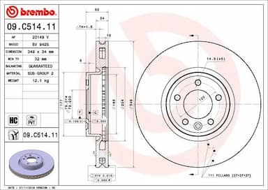 Bremžu diski BREMBO 09.C514.11 1