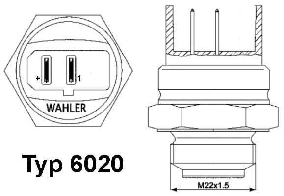 Termoslēdzis, Radiatora ventilators BorgWarner (Wahler) 6020.95D 1