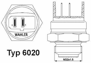 Termoslēdzis, Radiatora ventilators BorgWarner (Wahler) 6020.95D 1