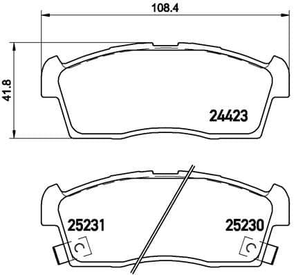 Bremžu uzliku kompl., Disku bremzes BREMBO P 61 108 1