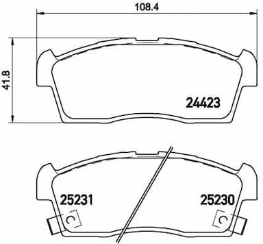 Bremžu uzliku kompl., Disku bremzes BREMBO P 61 108 1