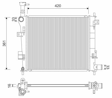 Radiators, Motora dzesēšanas sistēma VALEO 701223 1