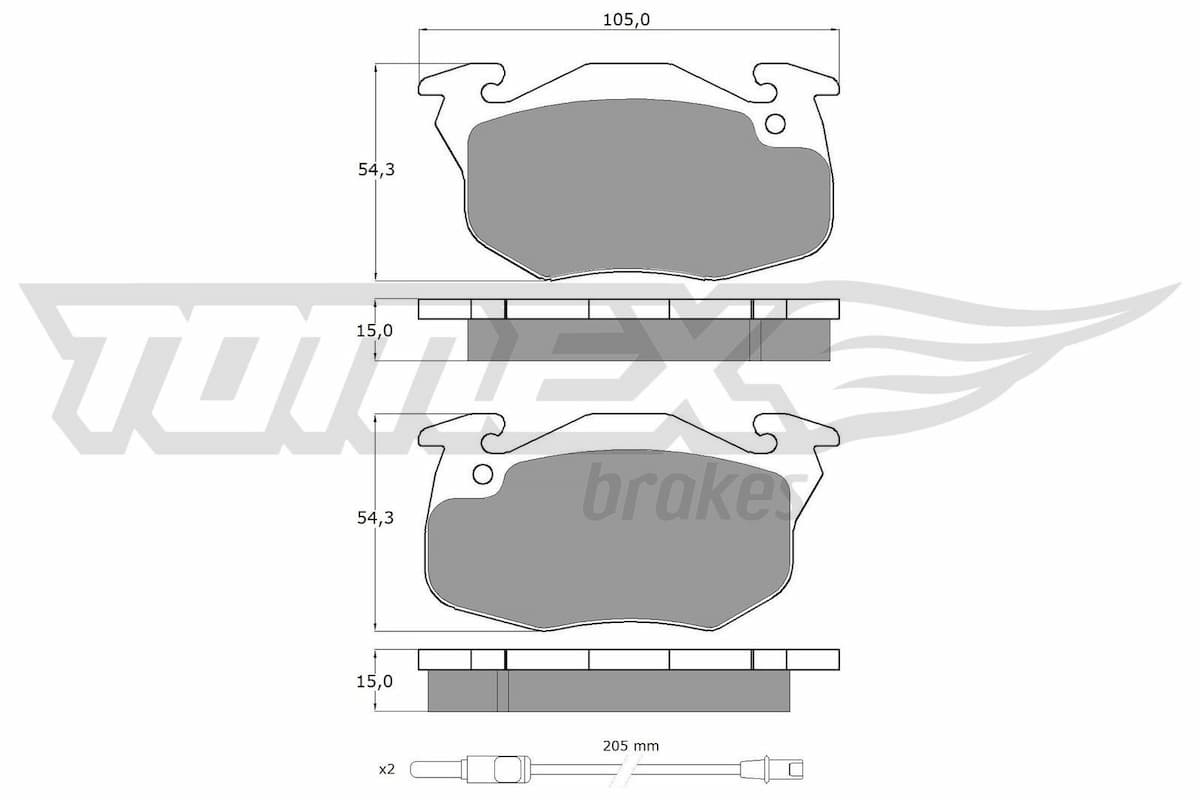 Bremžu uzliku kompl., Disku bremzes TOMEX Brakes TX 10-342 1