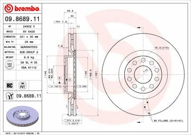 Bremžu diski BREMBO 09.8689.11 1