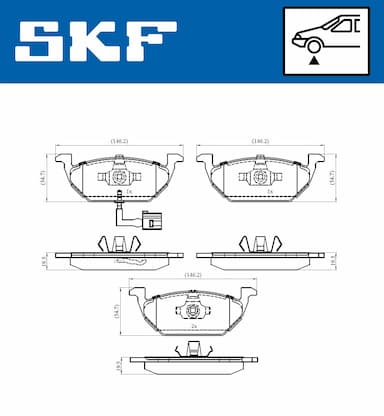 Bremžu uzliku kompl., Disku bremzes SKF VKBP 80004 E 4