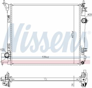 Radiators, Motora dzesēšanas sistēma NISSENS 637664 5