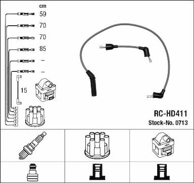 Augstsprieguma vadu komplekts NGK 0713 1