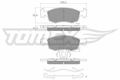 Bremžu uzliku kompl., Disku bremzes TOMEX Brakes TX 17-92 1