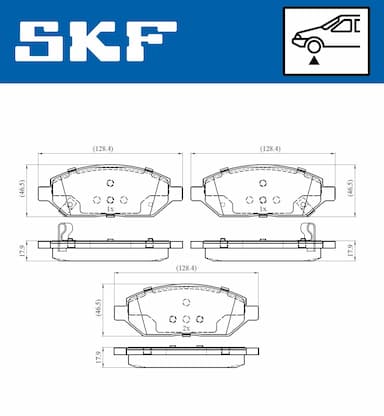 Bremžu uzliku kompl., Disku bremzes SKF VKBP 80367 A 2