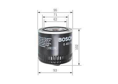 Eļļas filtrs BOSCH 0 451 103 062 5