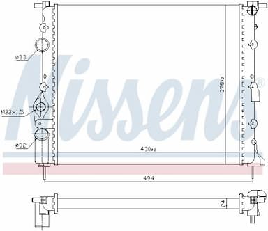 Radiators, Motora dzesēšanas sistēma NISSENS 639371 5