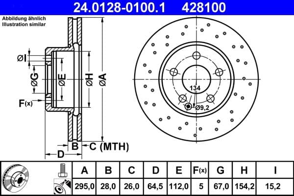 Bremžu diski ATE 24.0128-0100.1 1