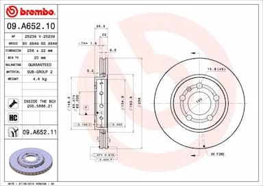 Bremžu diski BREMBO 09.A652.11 1