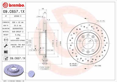 Bremžu diski BREMBO 09.C657.1X 1