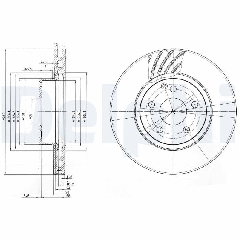 Bremžu diski DELPHI BG3756 1