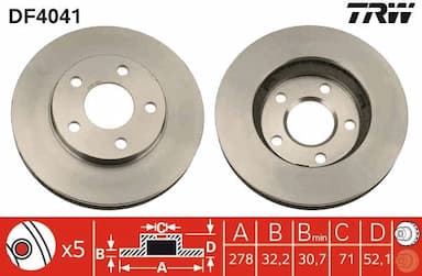 Bremžu diski TRW DF4041 1
